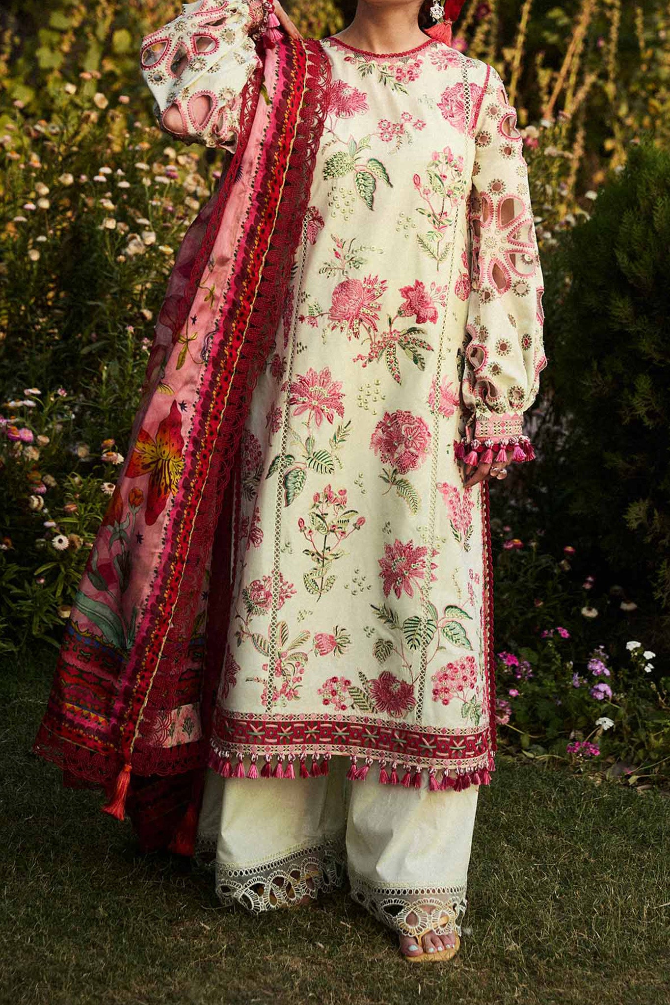 SS Lawn By Hussain Rehar Unstitched 3 Piece Emb Lawn Collection'2024-Gleam