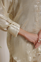 Luxe Noir by Madiha Gohar Stitched Summer Suit-Gold Grace - Coord Set