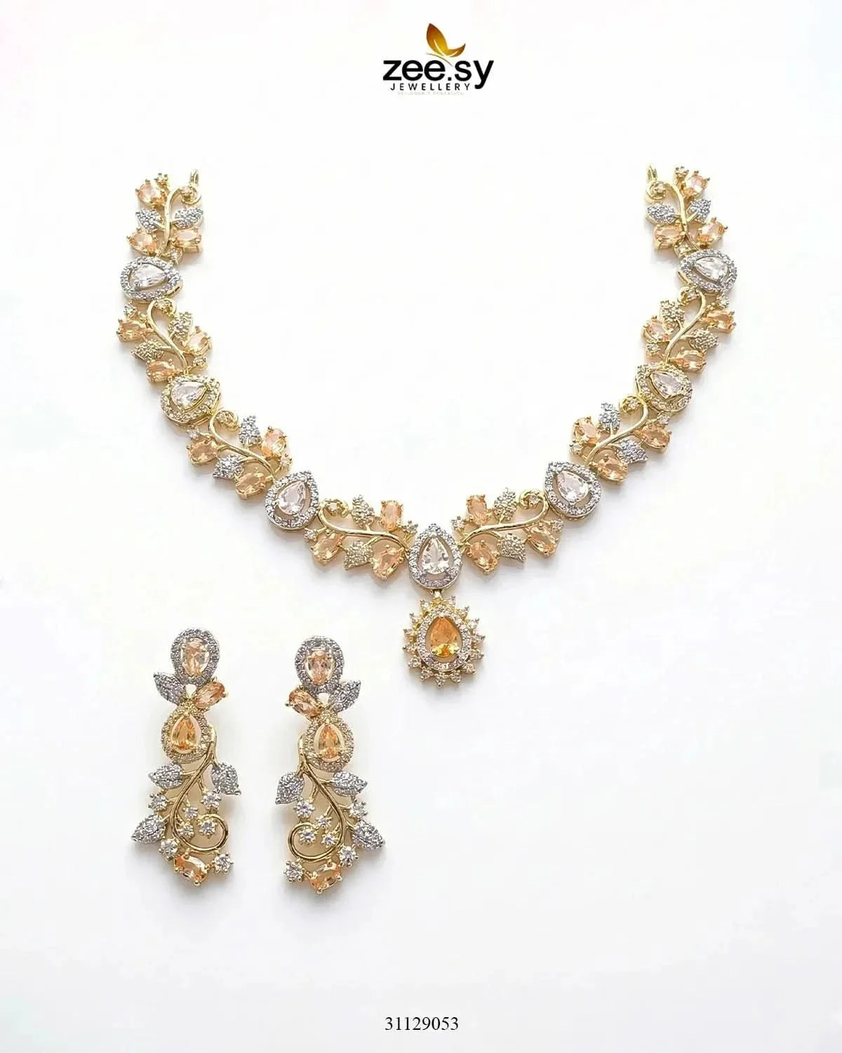 Golden Blossom Vine Necklace Set