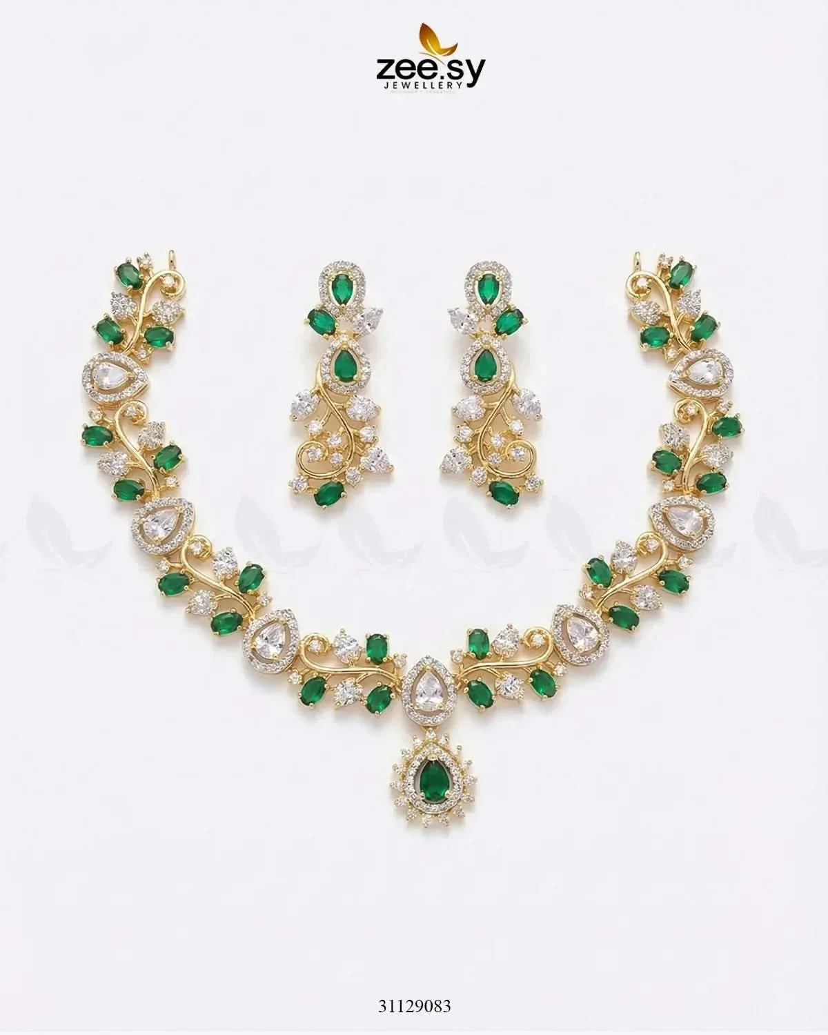 Golden Blossom Vine Necklace Set