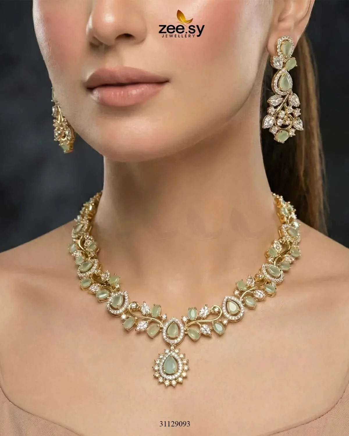 Golden Blossom Vine Necklace Set