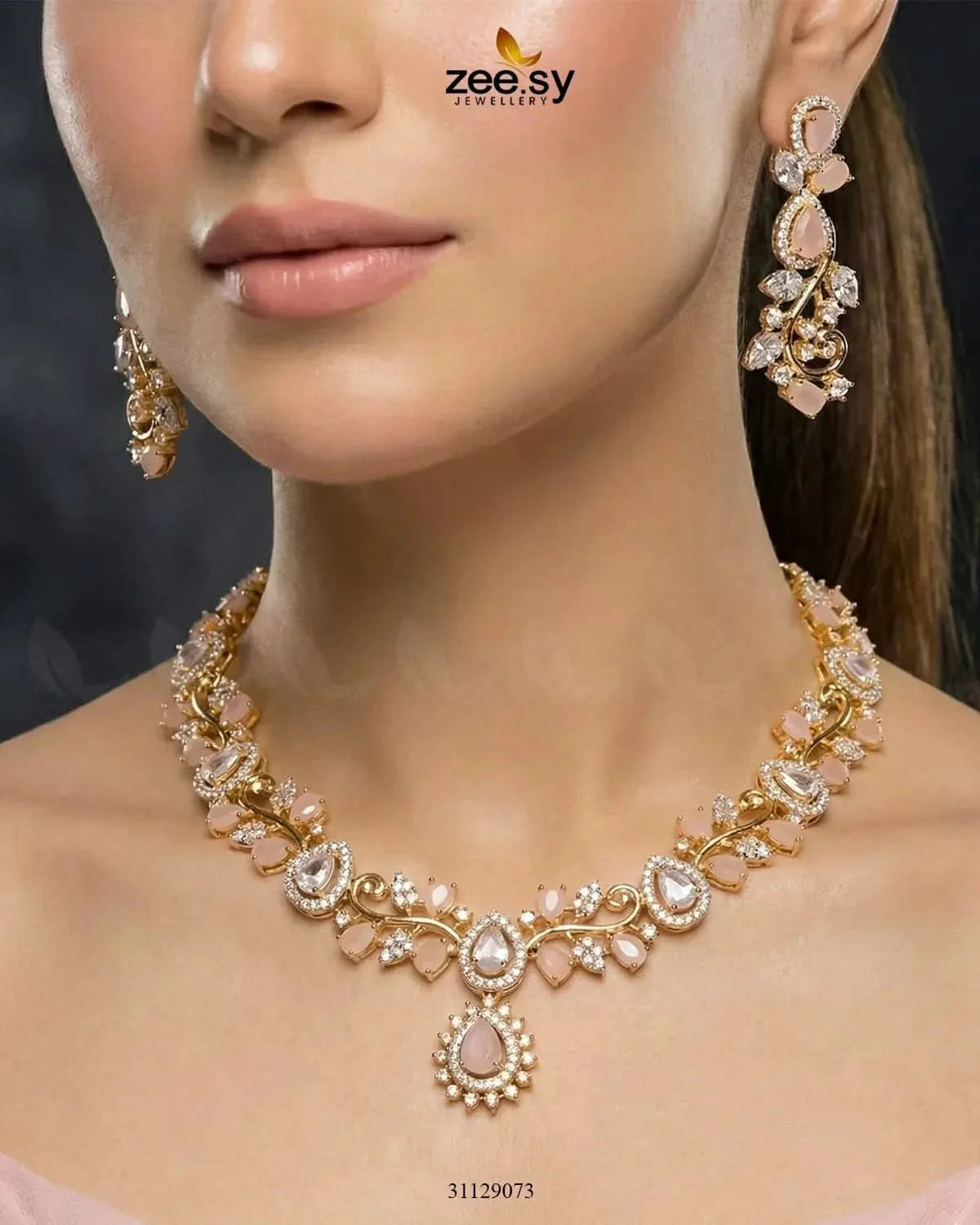 Golden Blossom Vine Necklace Set