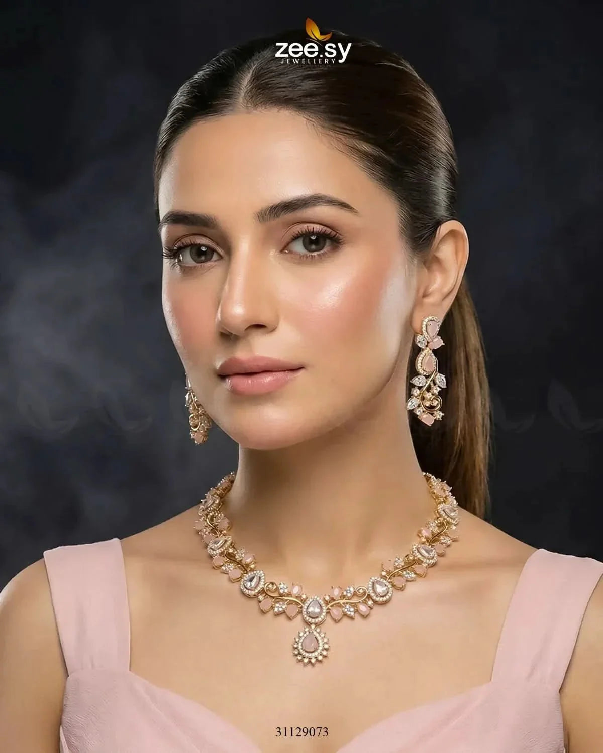 Golden Blossom Vine Necklace Set