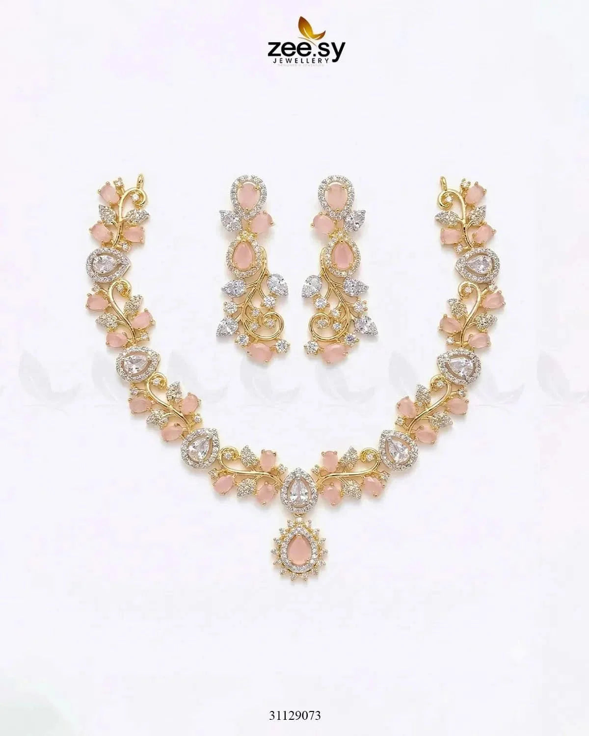 Golden Blossom Vine Necklace Set