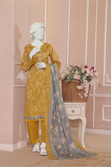 Almeerah Unstitched 3 Piece Emb Cutwork Lawn Vol-01 Collection'2025-Golden Dusk