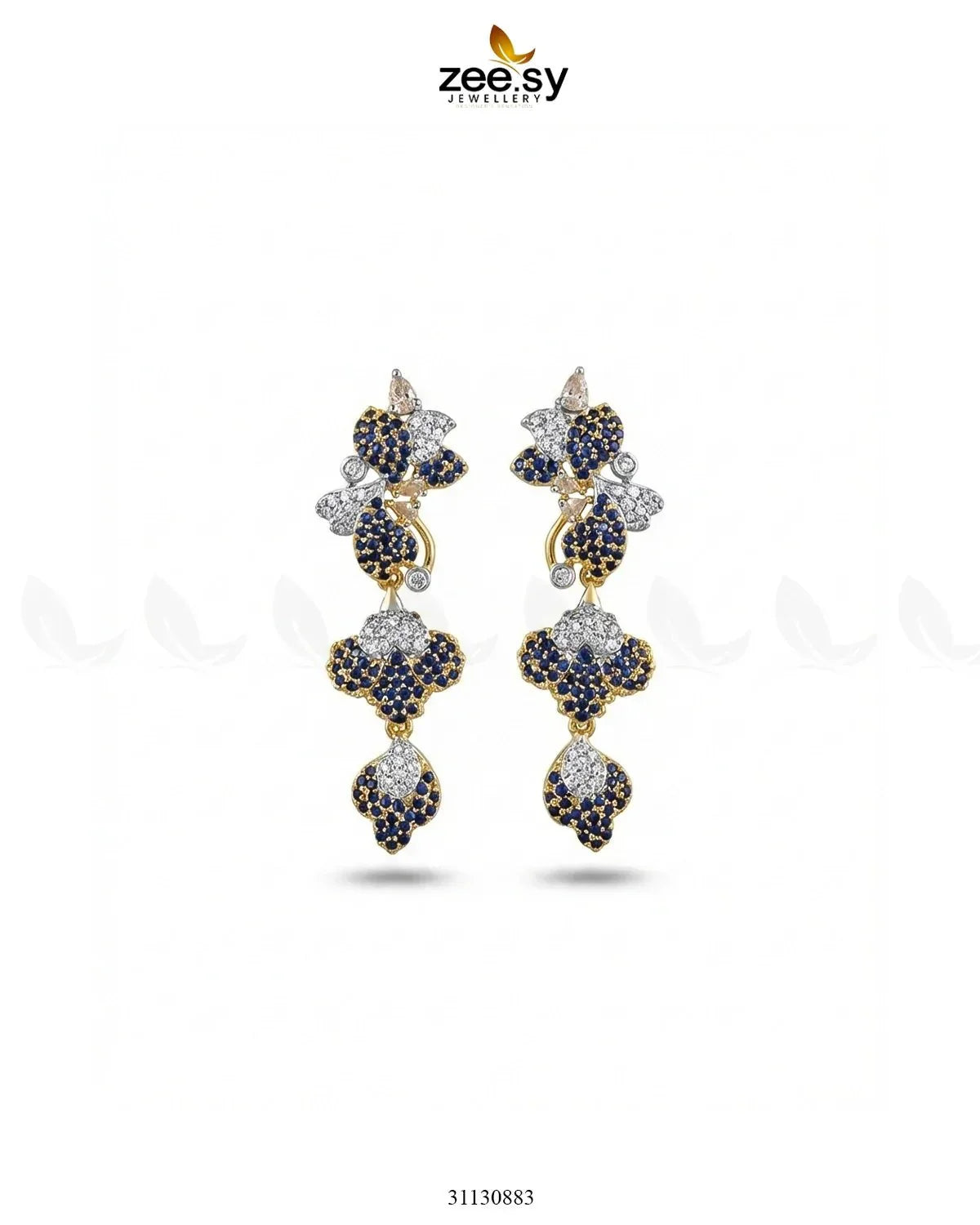 Golden Flower Dangler Cluster Earrings