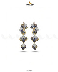Golden Flower Dangler Cluster Earrings