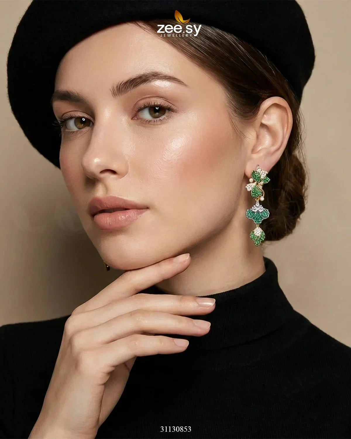 Golden Flower Dangler Cluster Earrings