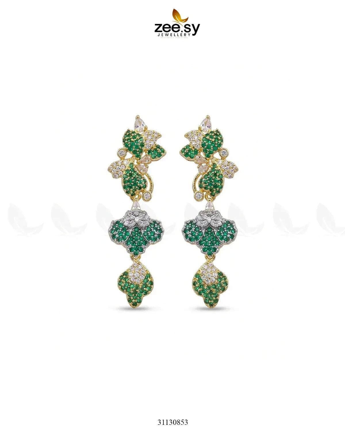 Golden Flower Dangler Cluster Earrings