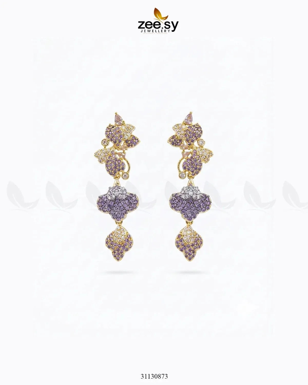 Golden Flower Dangler Cluster Earrings