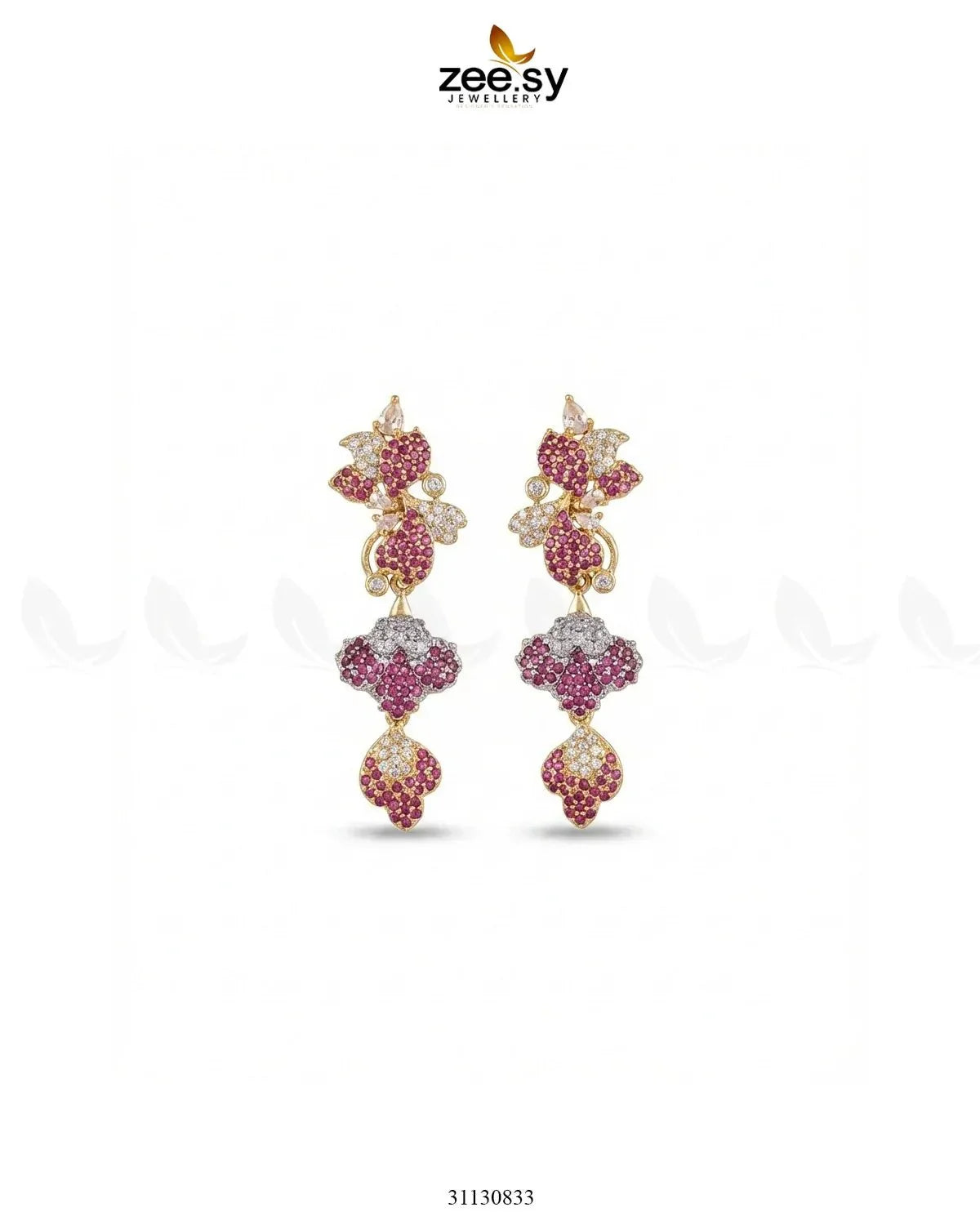 Golden Flower Dangler Cluster Earrings