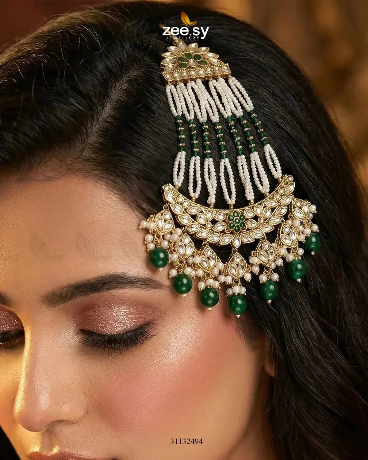 Galini Pearl Kundan Jhumar