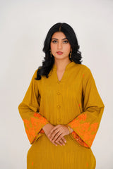 Qurb Stitched 2 Piece Winter Collection'2025-Golden Magic