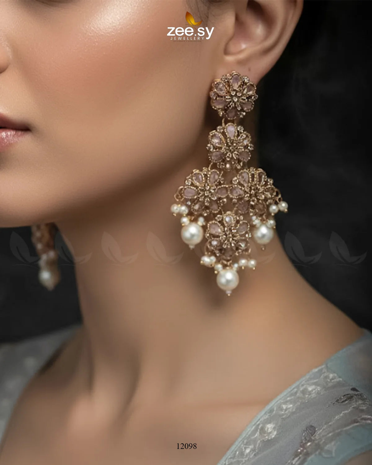 Golden Orchid Elegance Earrings - Zeesy Jewellery