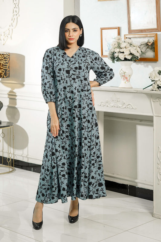 MeBae Stitched Maxi Collection-Grace Floral Print Maxi Dress