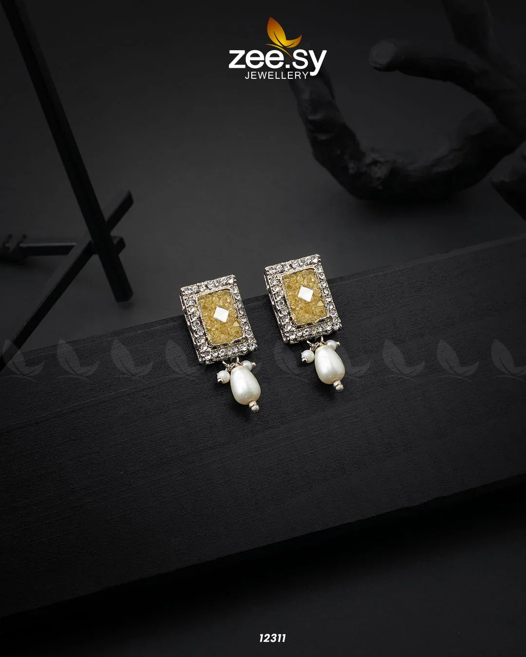 Gravel Earrings Lemon - Zeesy Jewellery