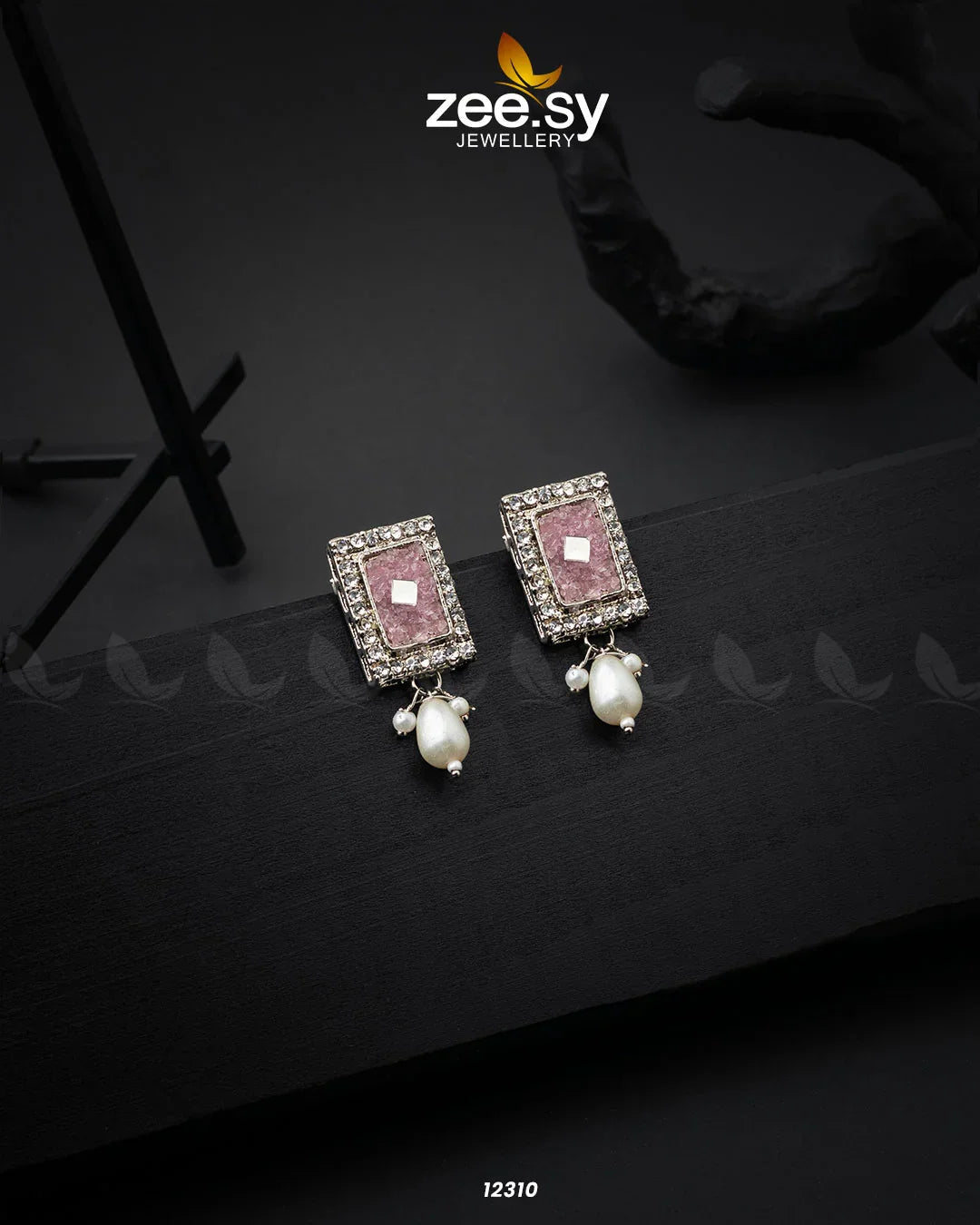 Gravel Earrings Pink - Zeesy Jewellery