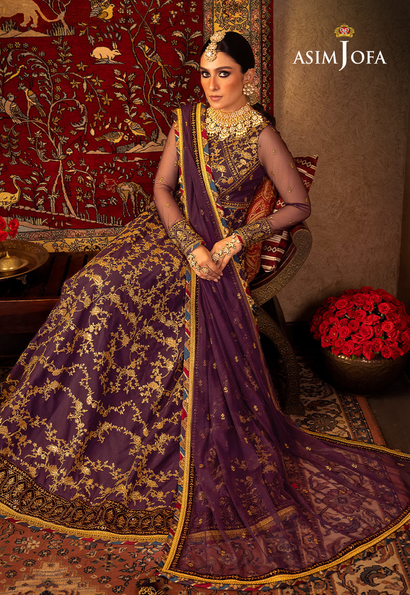 Asim Jofa Velvet Festive Ajvf-03 Embroidered Net 3 Pcs