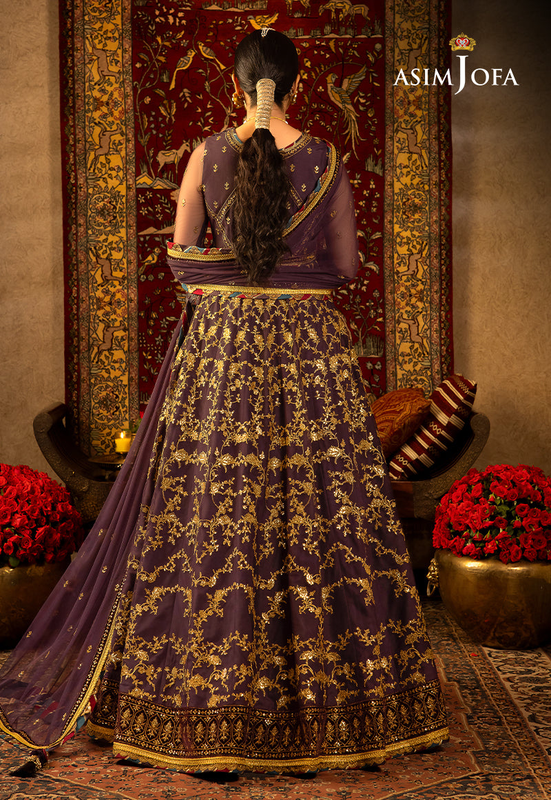 Asim Jofa Velvet Festive Ajvf-03 Embroidered Net 3 Pcs