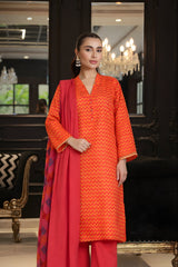 Ayla Studio Stitched 3 Piece Luxe Eid Jacquard Festive Lawn Suit-Gulnaar Wave