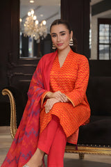 Ayla Studio Stitched 3 Piece Luxe Eid Jacquard Festive Lawn Suit-Gulnaar Wave