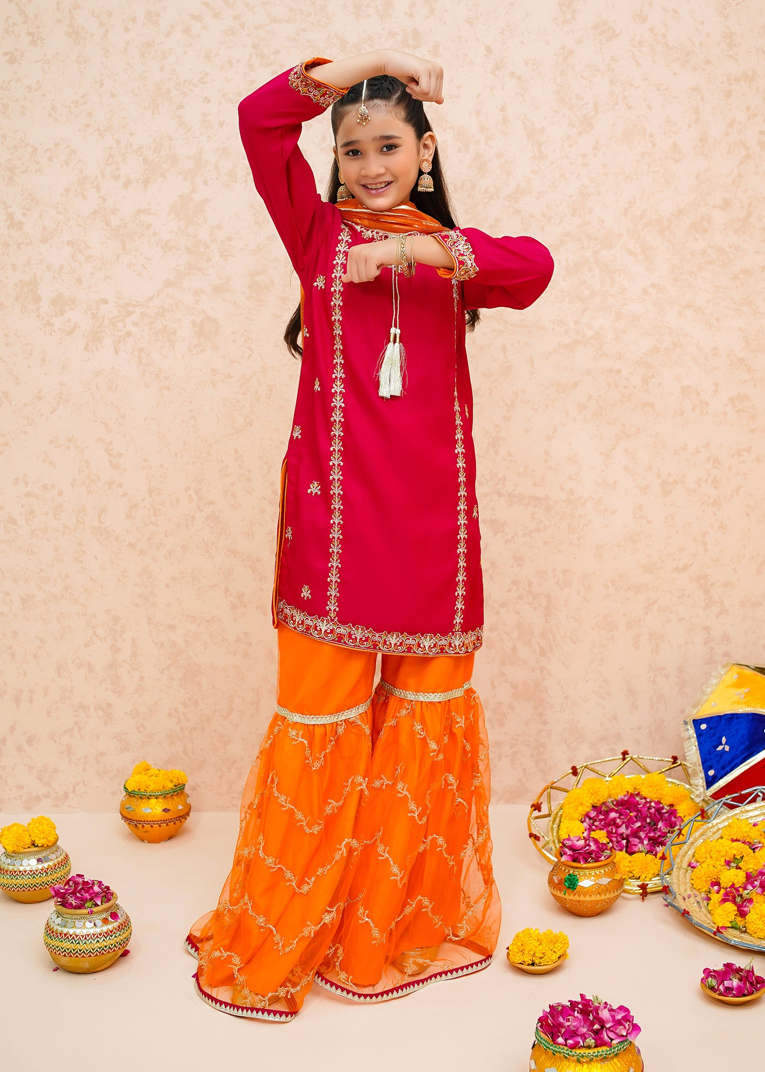 Eid Ki Khushiyan By Modest Stitched 3 Piece Formals Collection'2025-Gulnoor - Pink
