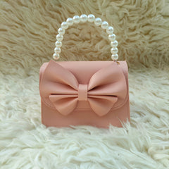 Hiba Fashion Mini bow pearl crossbody bag for girls-(HB-BW-003)