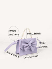 Hiba Fashion Mini bow pearl crossbody bag for girls-(HB-BW-004)