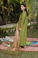 Dhaga Stitched 3 Piece Summer Suit-Olivkovyy