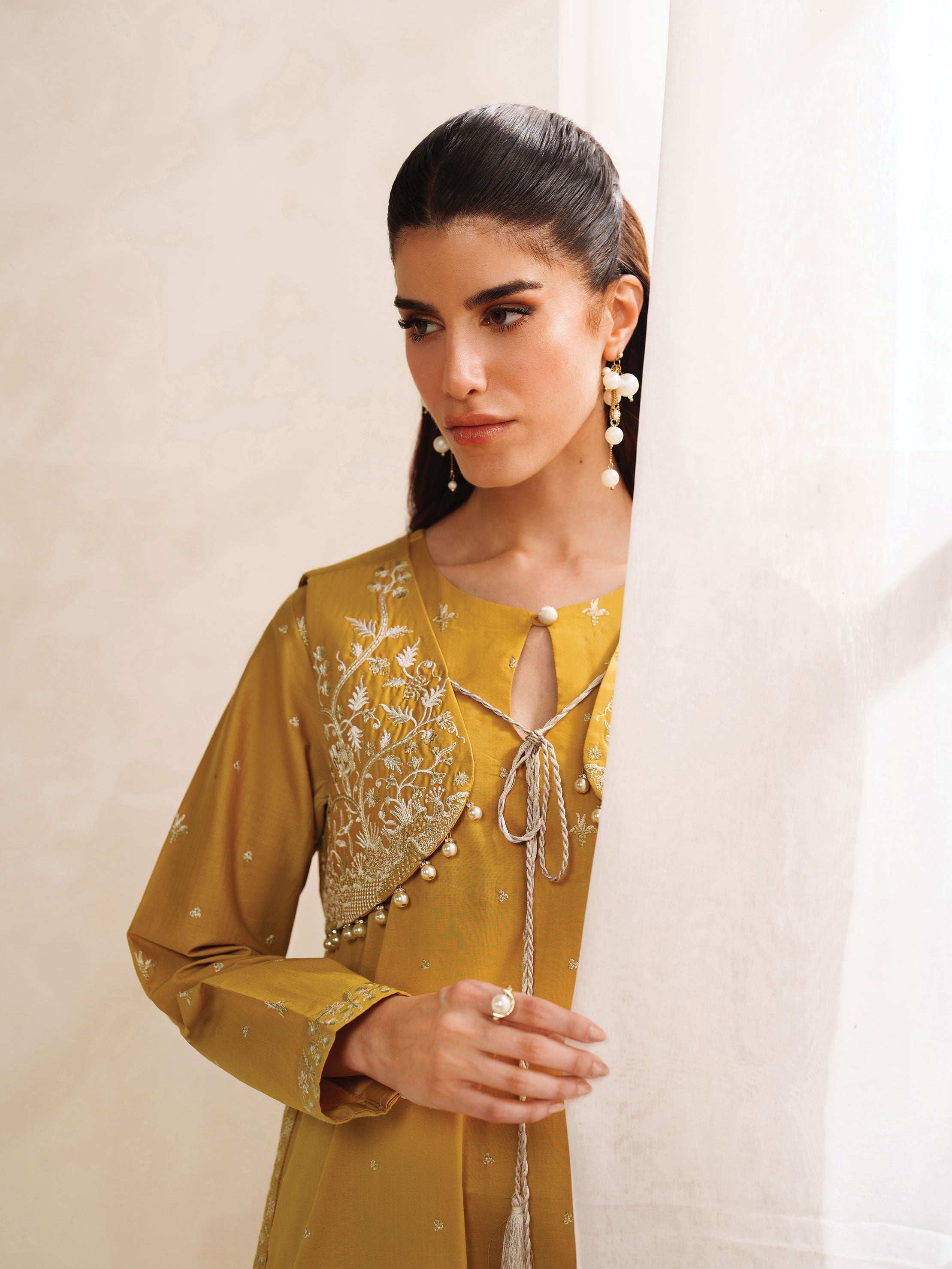 Ayra Solids by Garnet Stitched 2 Piece Collection'2025-Honeydew