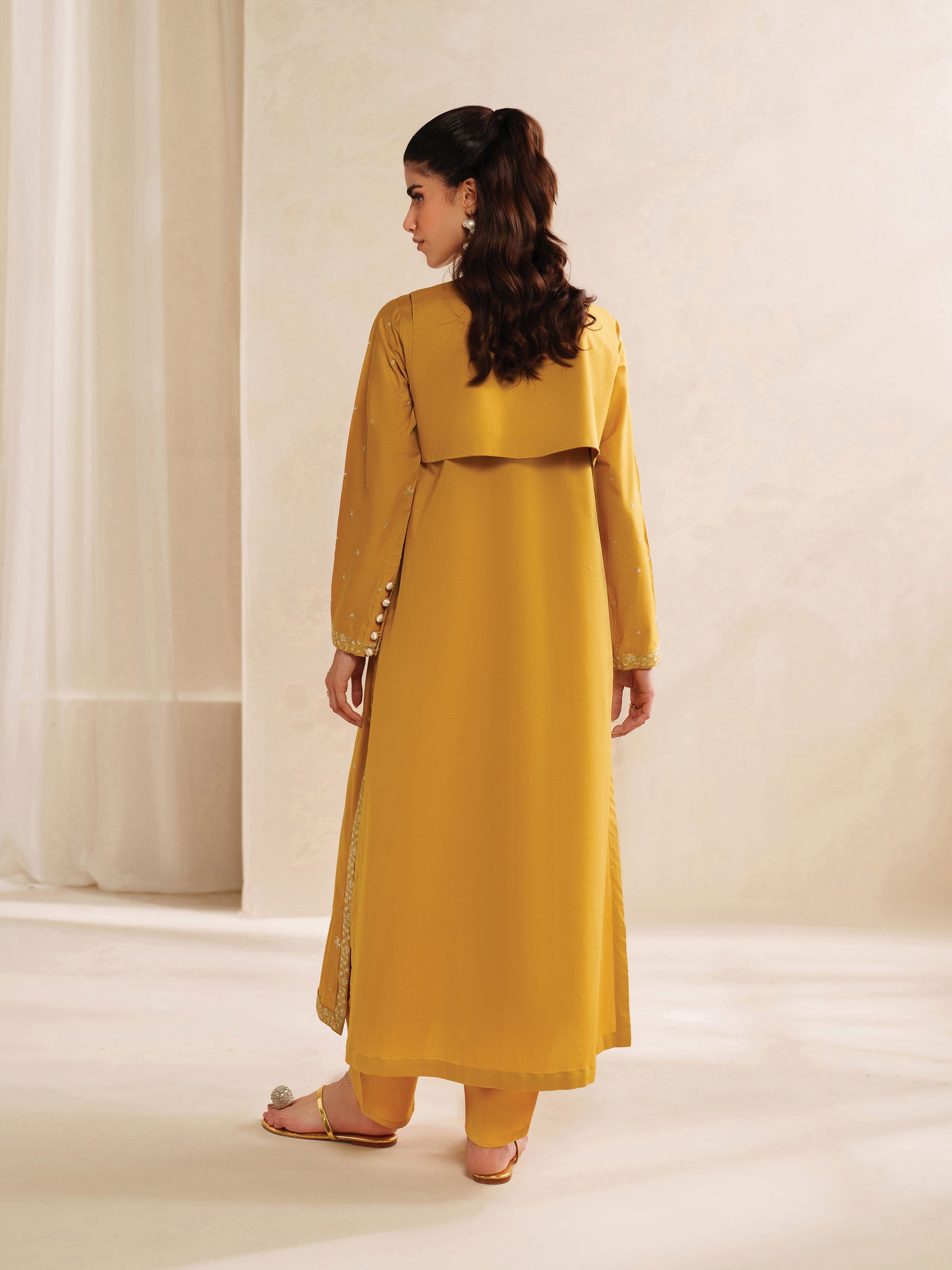 Ayra Solids by Garnet Stitched 2 Piece Collection'2025-Honeydew