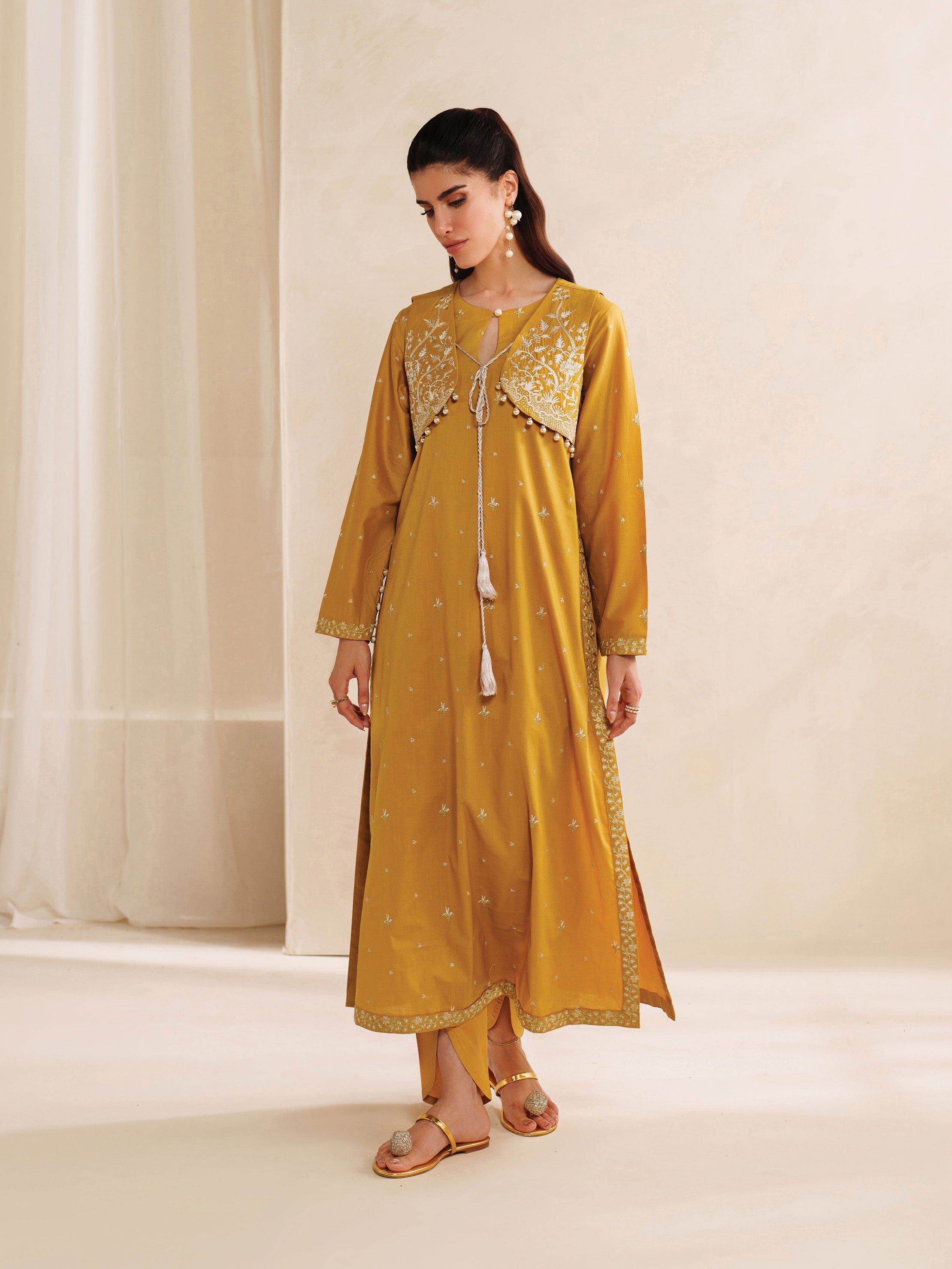 Ayra Solids by Garnet Stitched 2 Piece Collection'2025-Honeydew