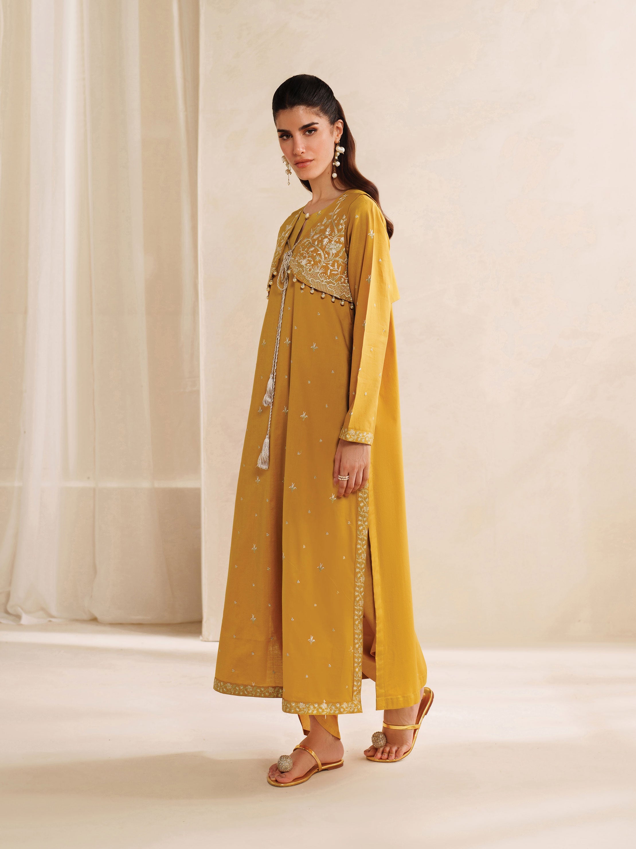 Ayra Solids by Garnet Stitched 2 Piece Collection'2025-Honeydew