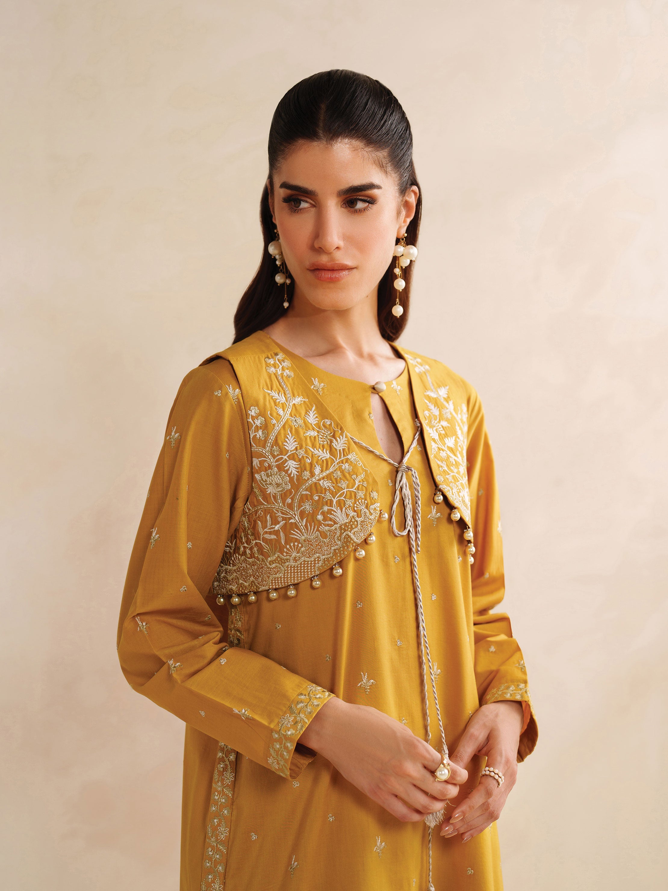 Ayra Solids by Garnet Stitched 2 Piece Collection'2025-Honeydew