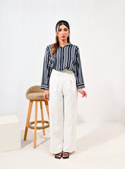 WestWalk By Mashrib Western Shirts Collection'2025-Black Stripes Linen Shirt