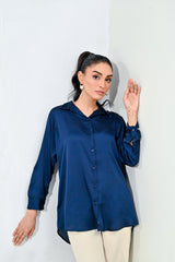 WestWalk By Mashrib Western Shirts Collection'2025-Blue Silk Shirt