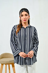 WestWalk By Mashrib Western Shirts Collection'2025-Black Stripes Linen Shirt