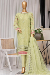 Fasaane By HZ Stitched 3 Piece Formals Chiffon Vol-05 Collection'2024-HZK-171-Lime Green