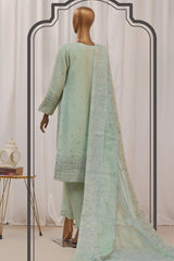 Sheer By HZ Stitched 3 Piece Formals Khaddi Net Collection'2024-HZK-190-Aqua