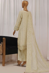 Sheer By HZ Stitched 3 Piece Formals Khaddi Net Collection'2024-HZK-191-Beige