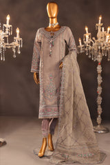 Falsafaa By HZ Stitched 3 Piece Festive Formals Vol-05 Collection-HZK-205-Grey