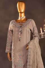 Falsafaa By HZ Stitched 3 Piece Festive Formals Vol-05 Collection-HZK-205-Grey