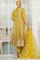 Jashn By HZ Stitched 3 Piece Luxury Formals Collection'2025-HZK-208-Yellow