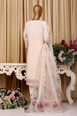 Falsafaa By HZ Stitched 3 Piece Emb Organza Vol-07 Collection'2025-HZK-219-Cream