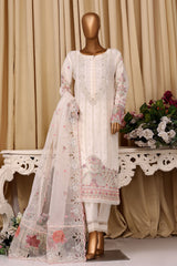 Falsafaa By HZ Stitched 3 Piece Emb Organza Vol-07 Collection'2025-HZK-219-Cream