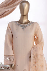 HZ Stitched 3 Piece Luxe Pret Formals Collection'2025-HZK-222-Peach