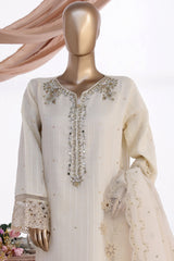 HZ Stitched 3 Piece Luxe Pret Formals Collection'2025-HZK-223-Ivory