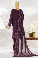 Sheer By HZ Stitched 3 Piece Emb Khaddi Net Formals Collection'2025-HZK-224-Falsa