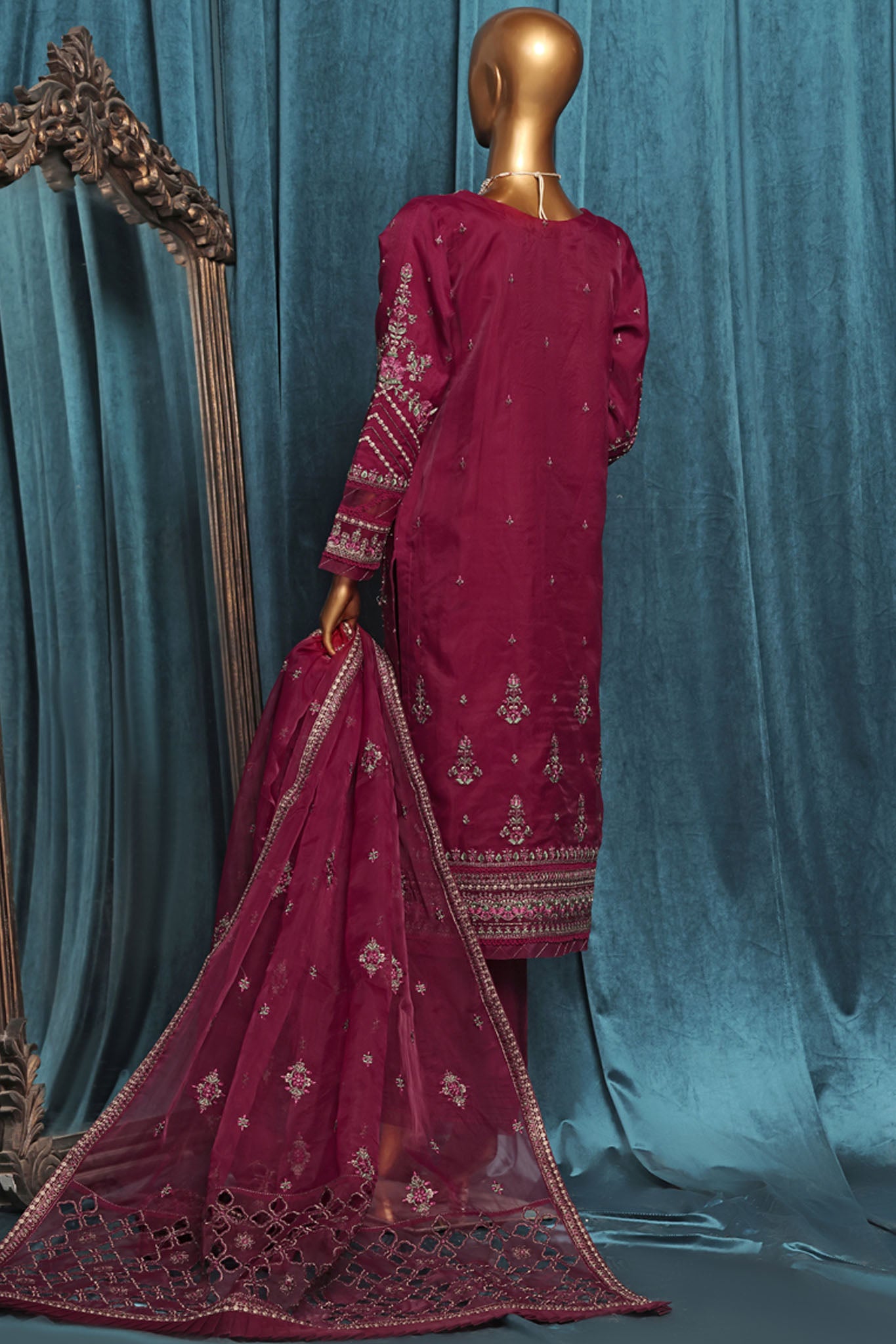 Falsafaa By HZ Stitched 3 Piece Festive Formals Vol-04 Collection-HZK-203-Magenta