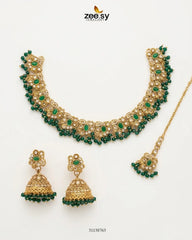 Zeesy-Heritage Stone Beads Necklace Set
